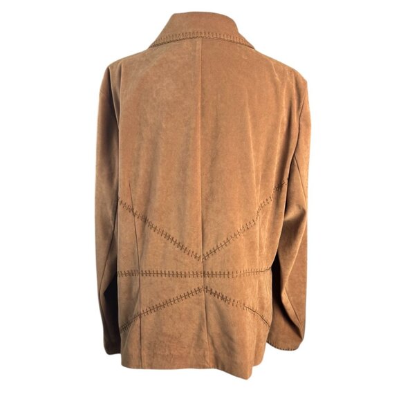 Norton McNaughton Women's Tan Zip Front Jacket Stretch Polyester Blend Size 14 - Picture 8 of 8